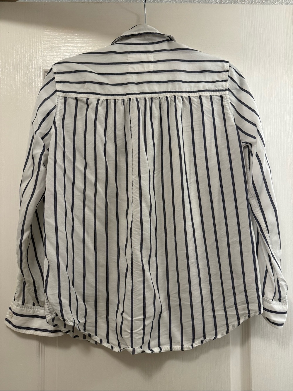 Rails Elsa Striped Button-Up Shirt in White and Navy - Picture 6 of 7